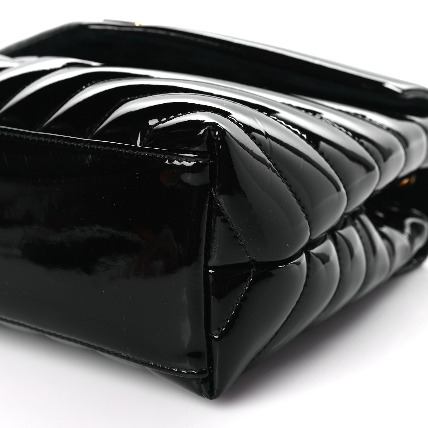 Saint Laurent Patent Y Quilted Monogram Small Loulou Chain Satchel Black 9 of 9