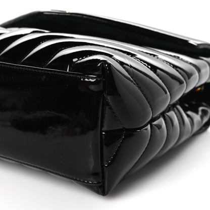 Saint Laurent Patent Y Quilted Monogram Small Loulou Chain Satchel Black 9 of 9
