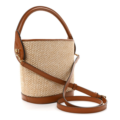 Louis Vuitton Kitted Raffia Petit Bucket Caramel 3 of 9