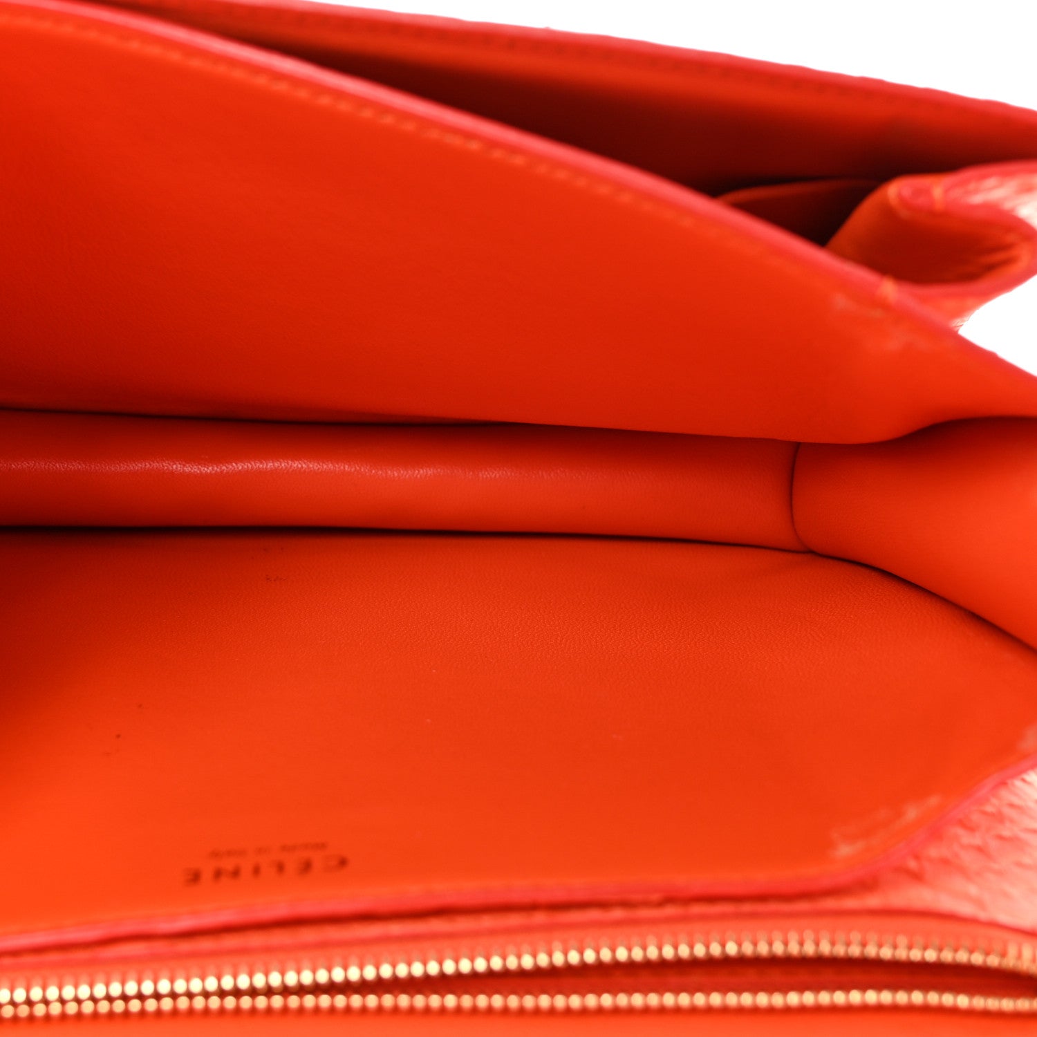 Celine Snakeskin Medium Classic Box Flap Orange 5 of 9