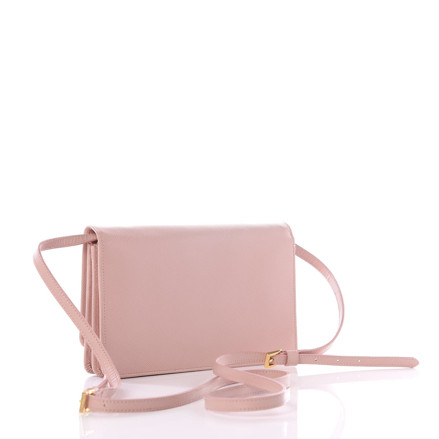Prada Saffiano Metal Flap Wallet with Strap Orchidea 2 of 10