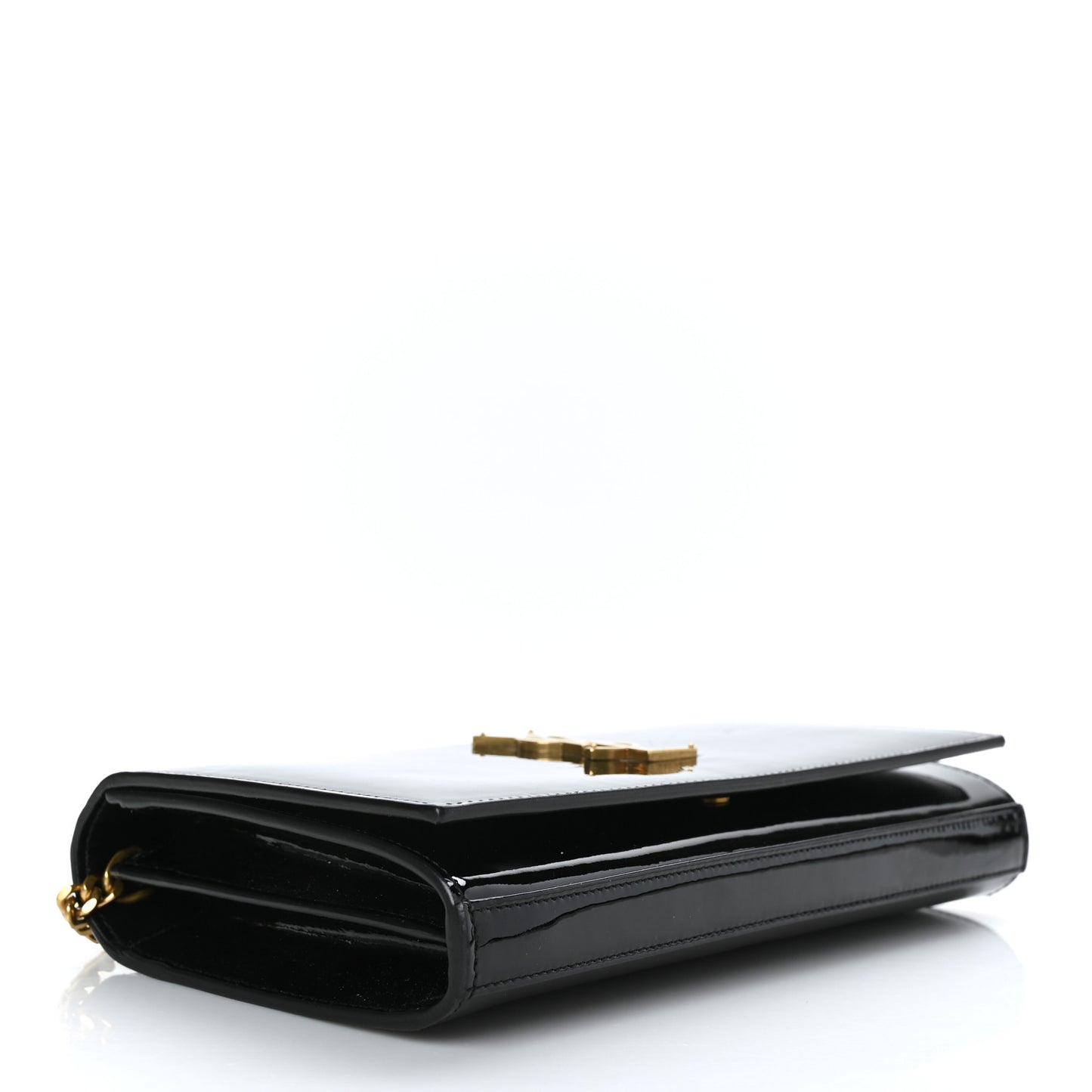 Patent Calfskin Monogram Kate Wallet On Chain Black