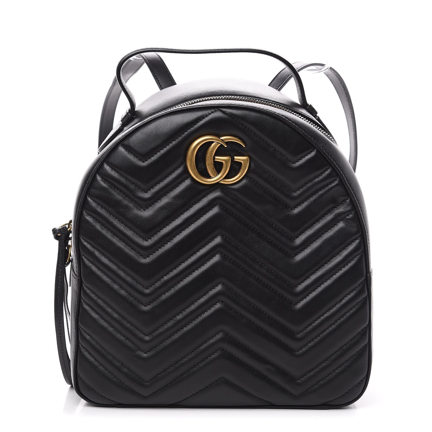 Gucci Calfskin Matelasse GG Marmont Dome Backpack Black 1 of 12