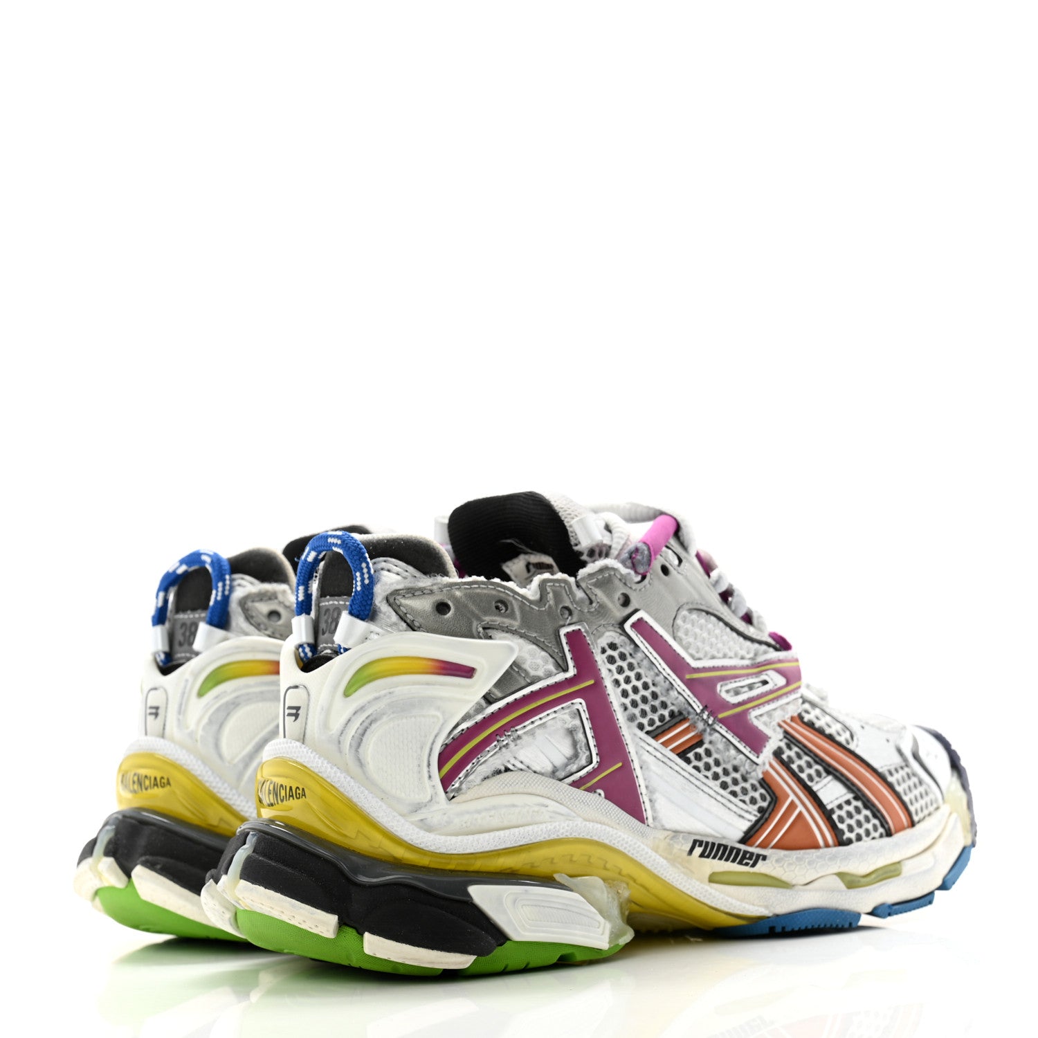 Balenciaga Mesh Rubber Womens Runner Sneakers 38 Multicolor 4 of 9
