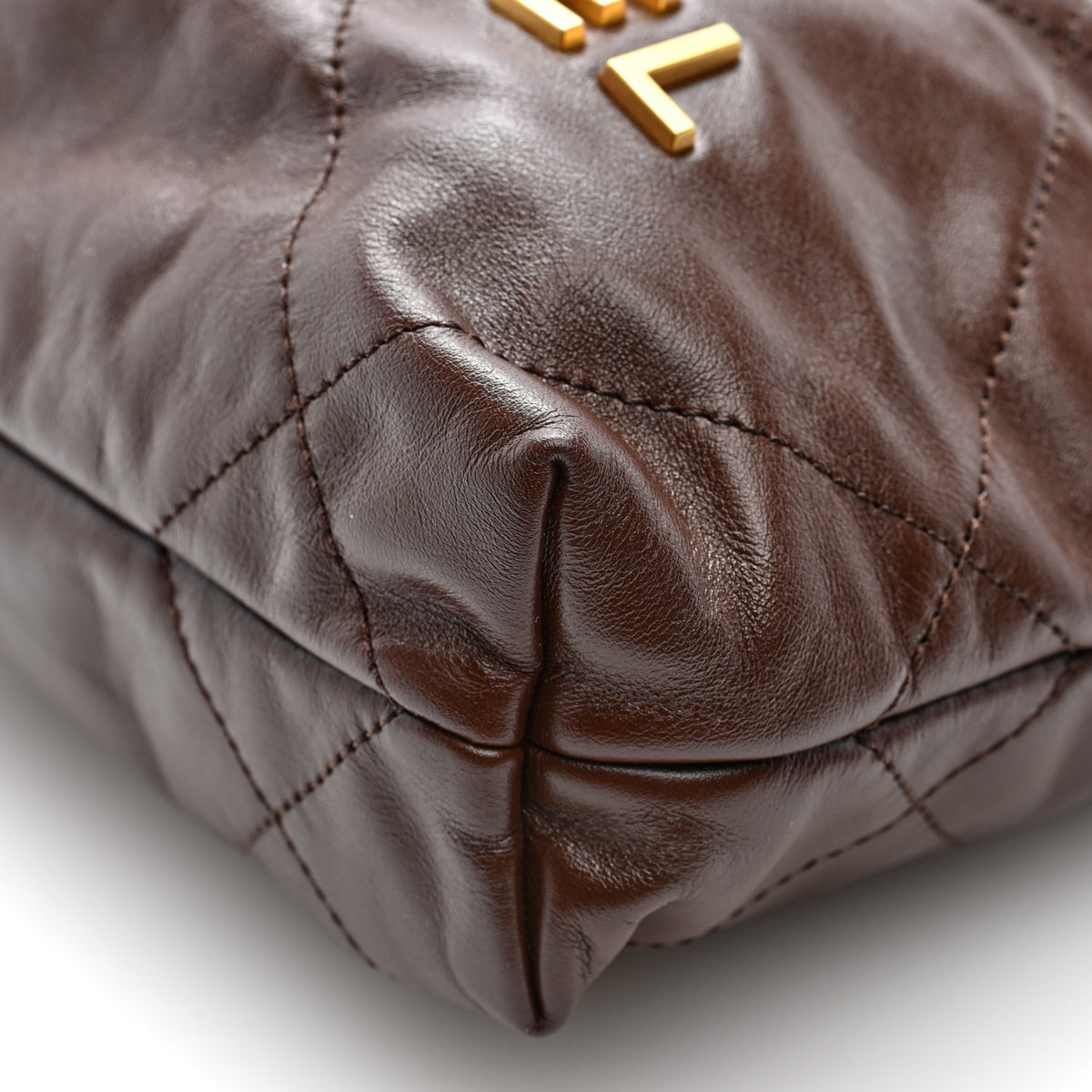 Chanel Shiny Calfskin Quilted Mini Chanel 22 Brown 11 of 11