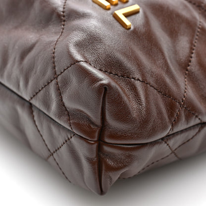 Chanel Shiny Calfskin Quilted Mini Chanel 22 Brown 11 of 11