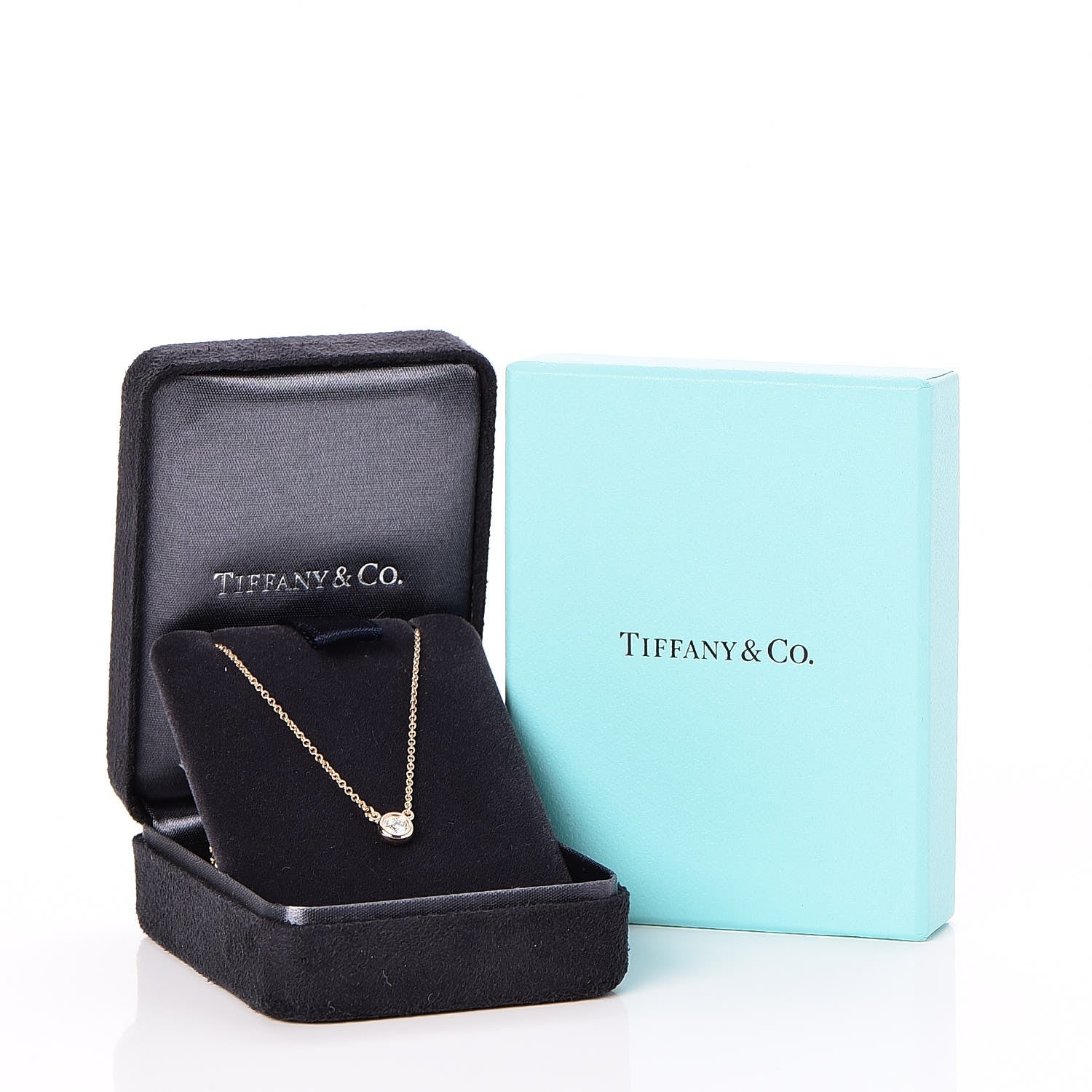 Tiffany 18K Rose Gold Diamond .17ct Elsa Peretti Diamonds by the Yard Pendant Necklace 9 of 9