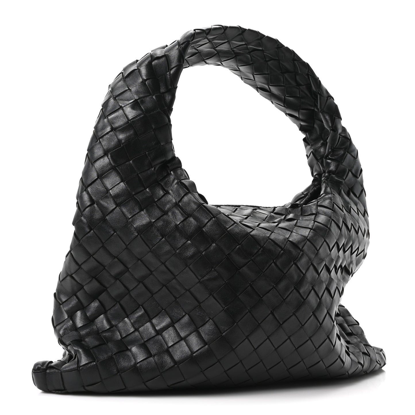 Calfskin Intrecciato Small Hop Black