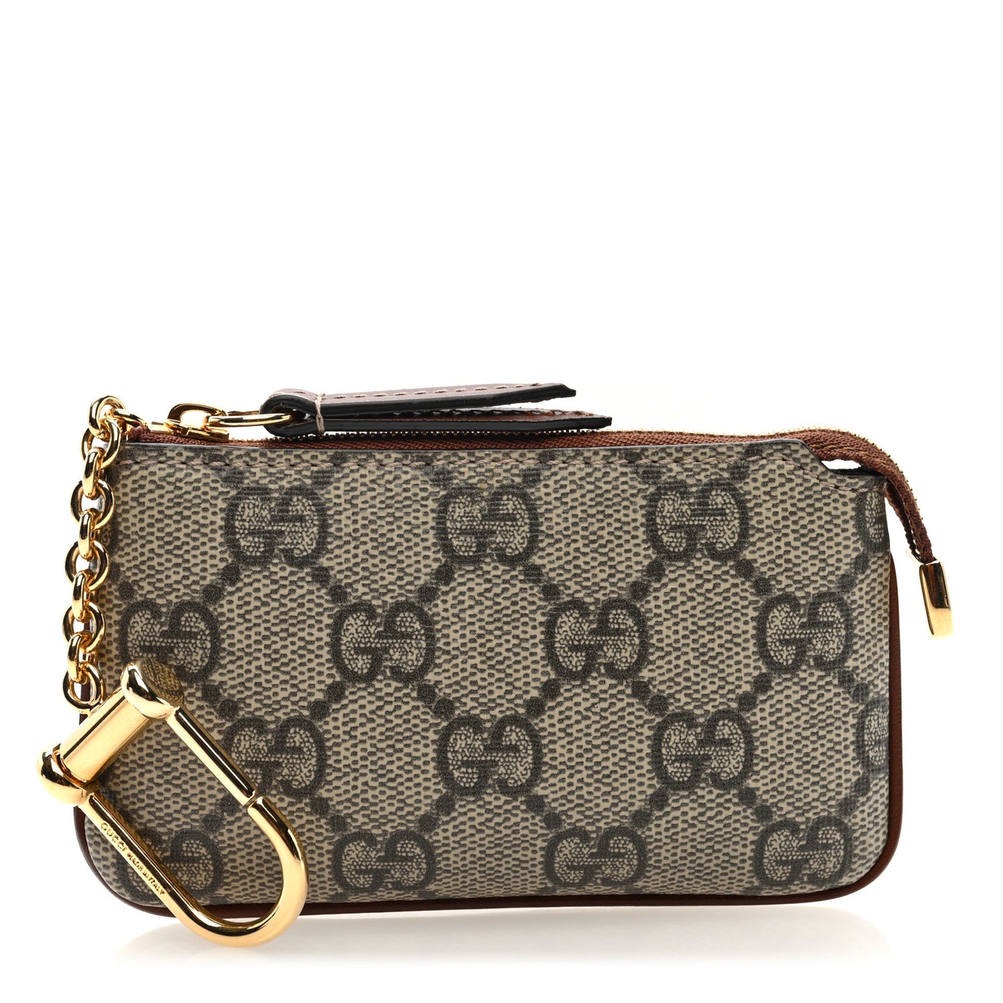 GG Supreme Monogram Key Case Beige Ebony Cuir