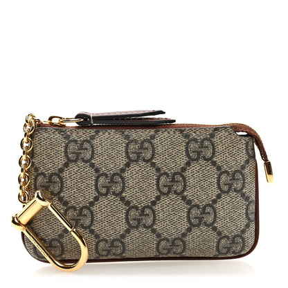 Gucci GG Supreme Monogram Key Case Beige Ebony Cuir 1 of 6