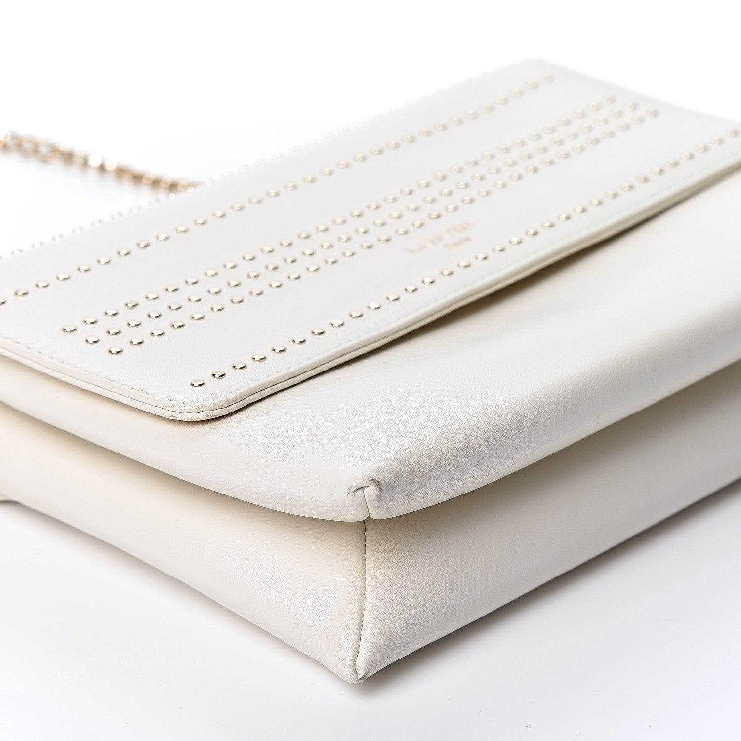 Lanvin Lambskin Studded Mini Sugar Flap Shoulder Bag White 11 of 12