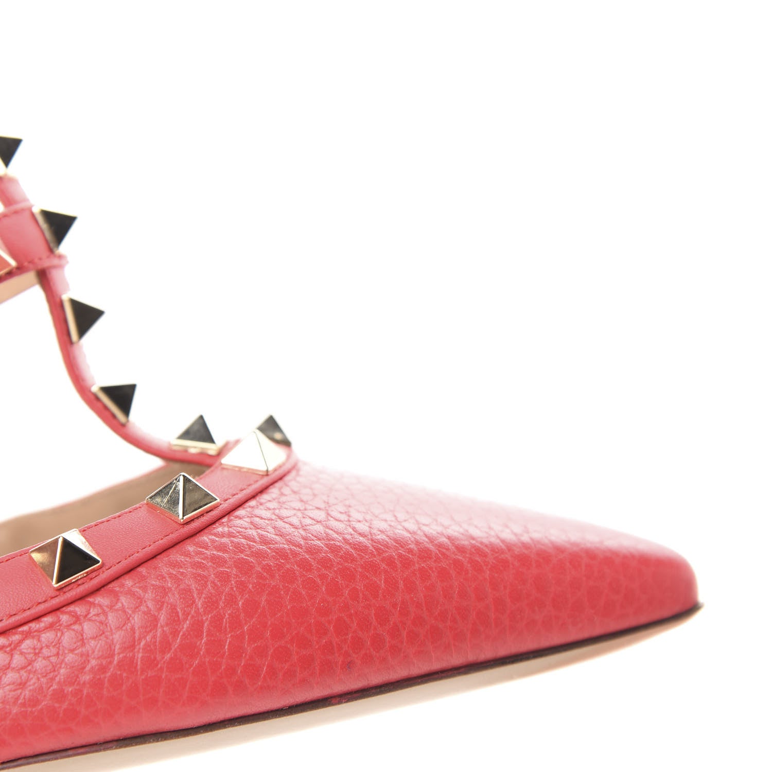 Valentino Garavani Pebbled Calfskin Rockstud Ankle Strap 100mm Pumps 39.5 Rock Pink 10 of 10