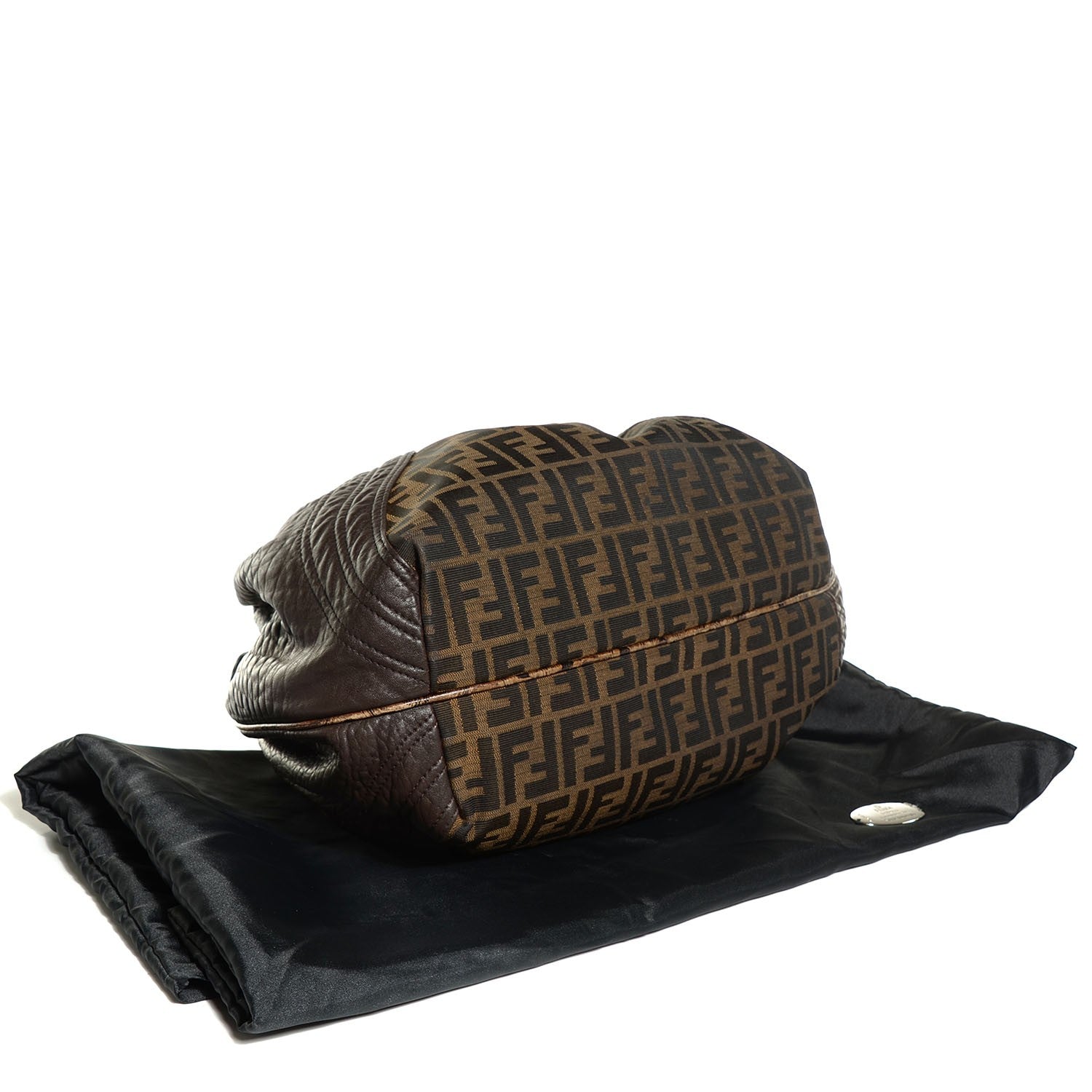 Fendi Zucca Nappa Nuvolata Vitello Tortuga Spy Tobacco Moro 4 of 9