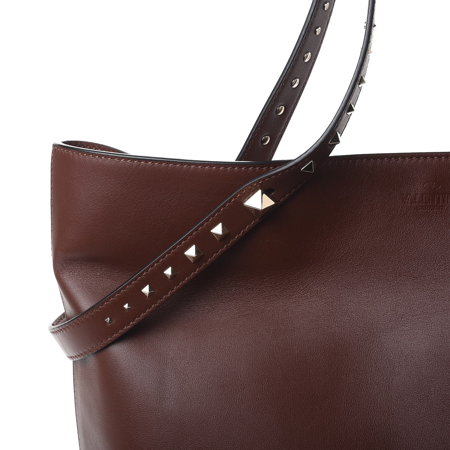 Valentino Garavani Vitello Lovestud Tote Light Brown 8 of 10