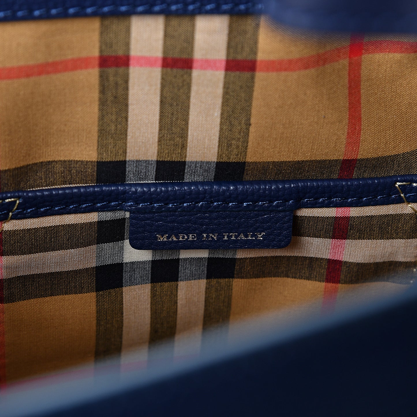 Derby Calfskin Vintage Check Medium Banner Tote Regency Blue