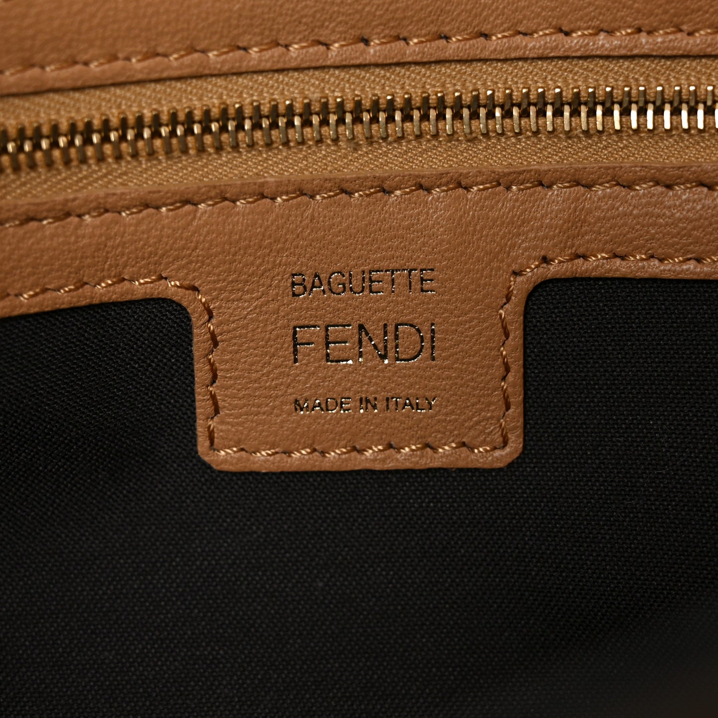 Nappa FF 1974 Embossed Baguette Miele Scuro