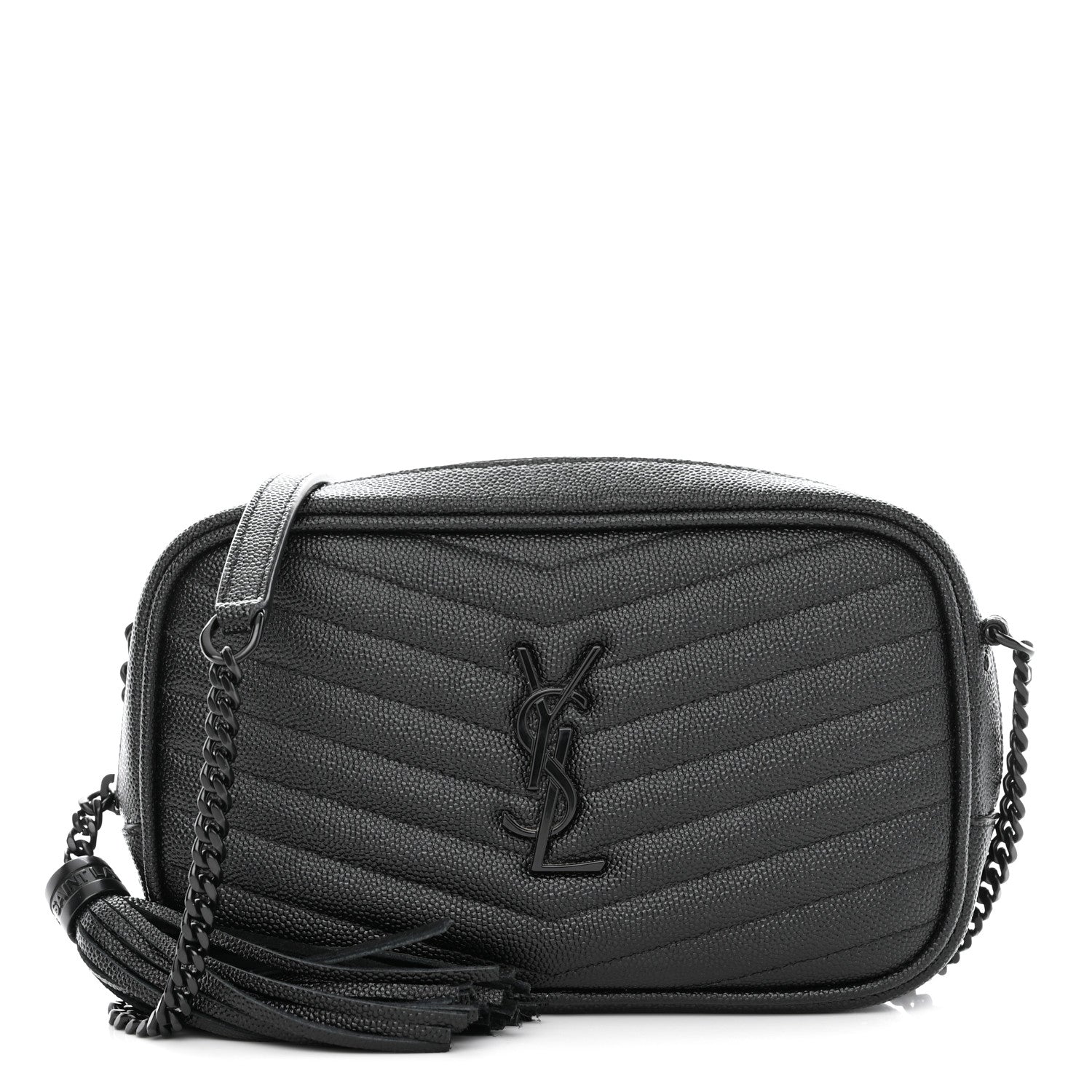 Saint Laurent Grain De Poudre Matelasse Monogram Mini Lou Camera Bag Black 1 of 10