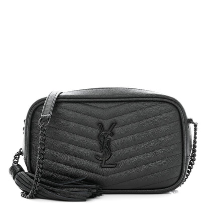 Saint Laurent Grain De Poudre Matelasse Monogram Mini Lou Camera Bag Black 1 of 10