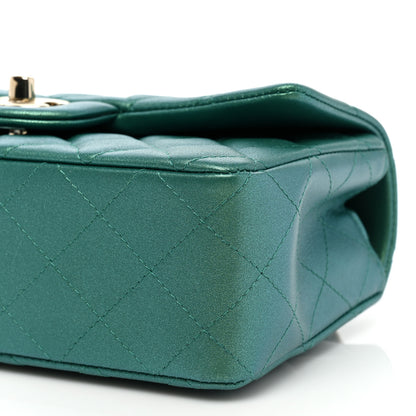 Chanel Iridescent Calfskin Quilted Mini Rectangular Flap Green 8 of 8
