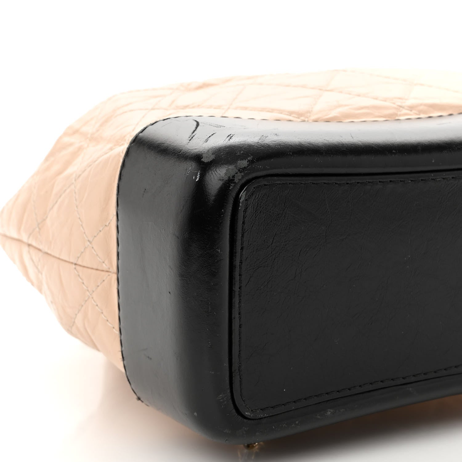 Chanel Aged Calfskin Quilted Small Gabrielle Backpack Beige Black 9 of 12