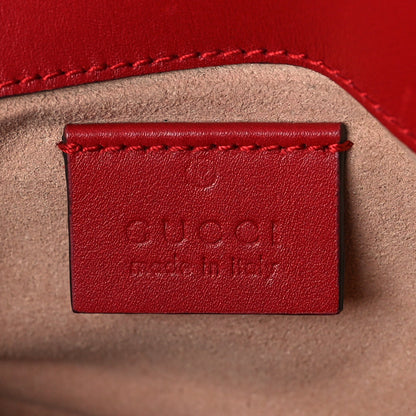 Gucci Calfskin Matelasse Super Mini GG Marmont Shoulder Bag Hibiscus Red 6 of 9