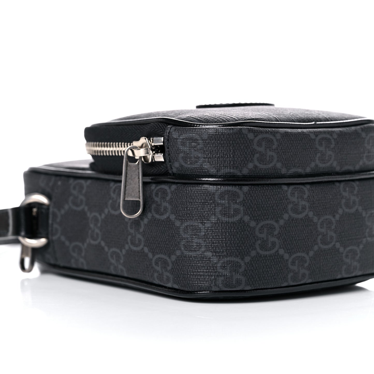 GG Supreme Monogram Azalea Calfskin Mini Retro Interlocking G Bag Black