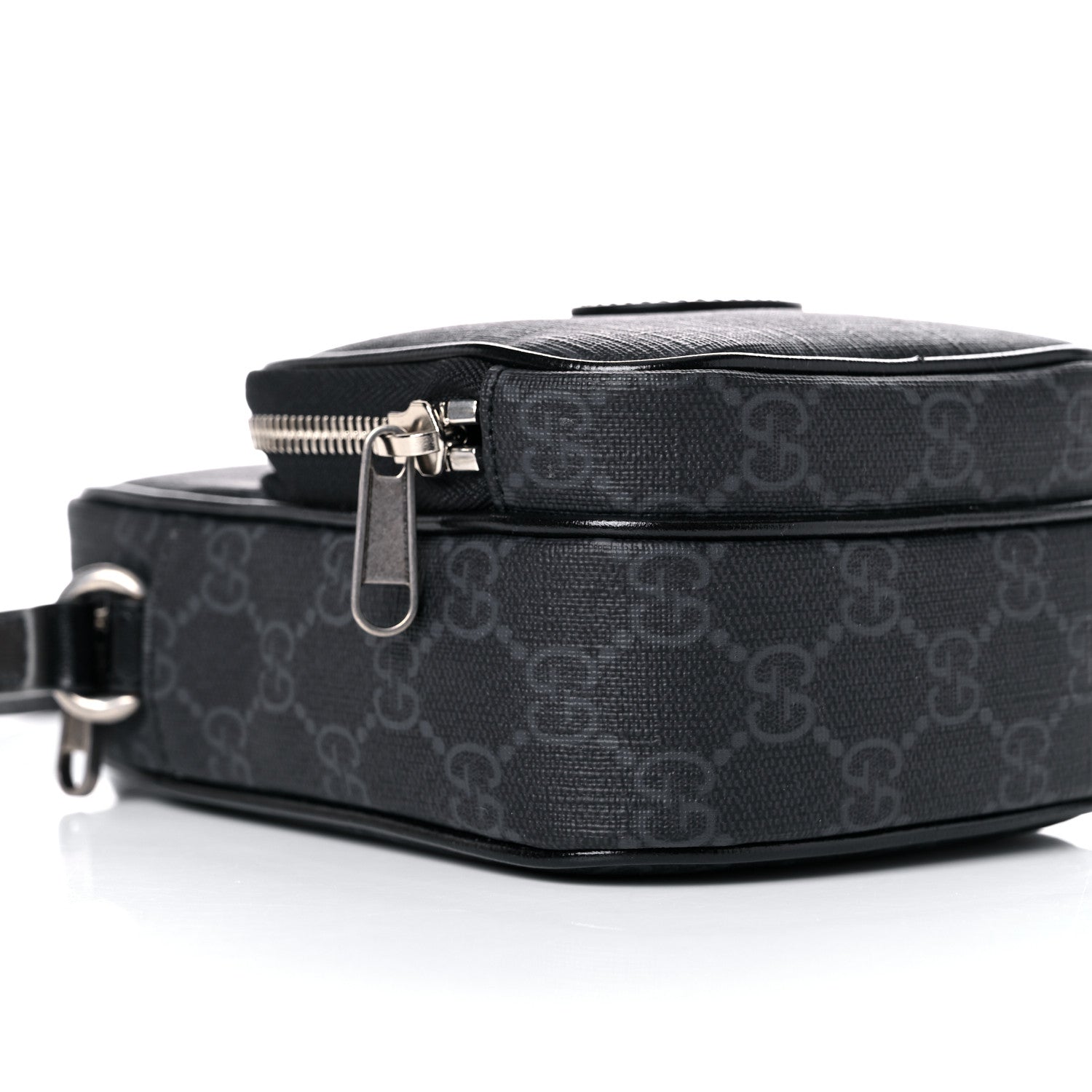 Gucci GG Supreme Monogram Azalea Calfskin Mini Retro Interlocking G Bag Black 7 of 9