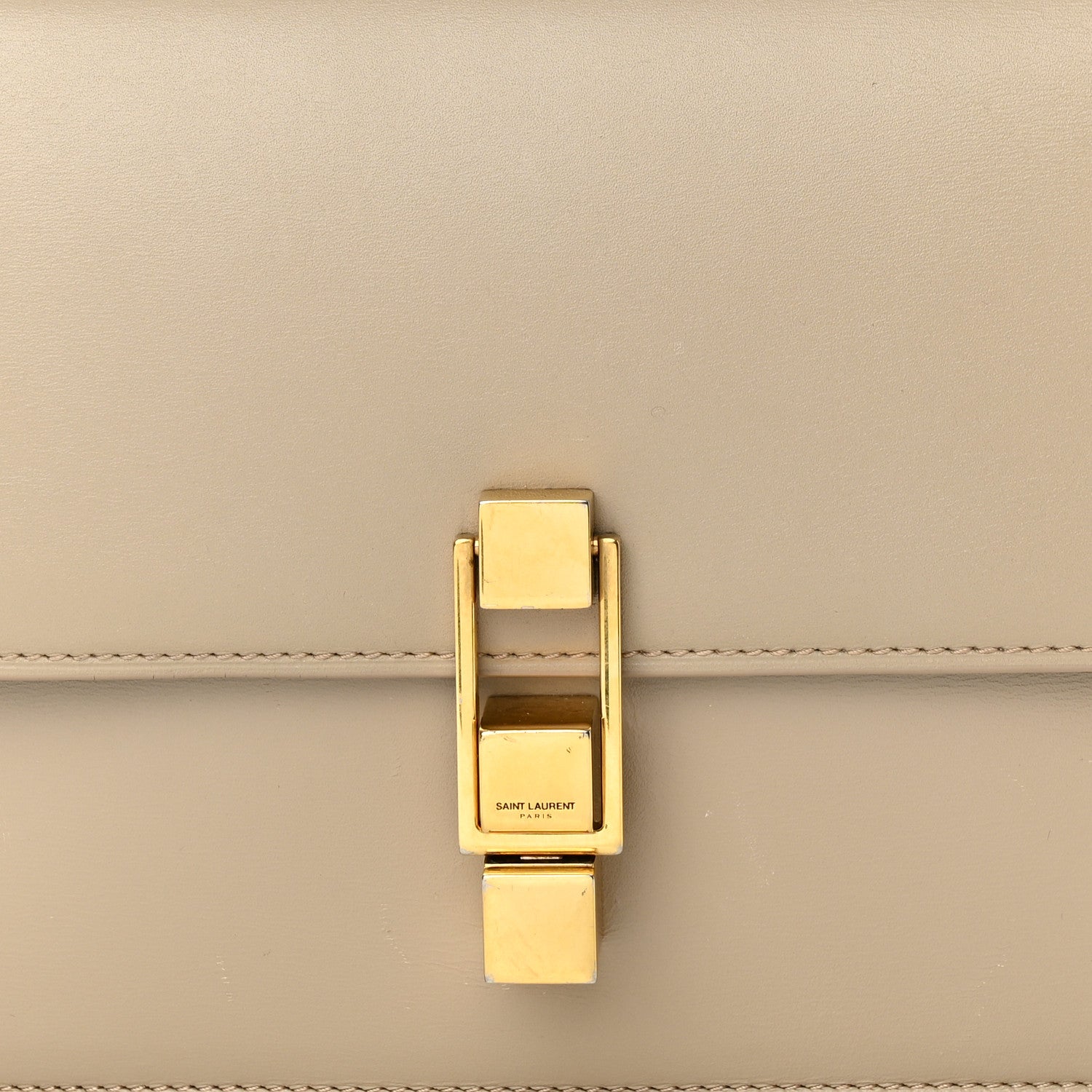 Saint Laurent Smooth Calfskin Carre Satchel Dark Beige 8 of 15