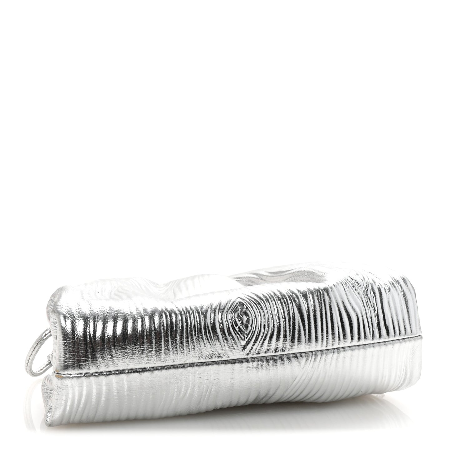 Metallic Bark Calfskin The Mini Pouch Silver
