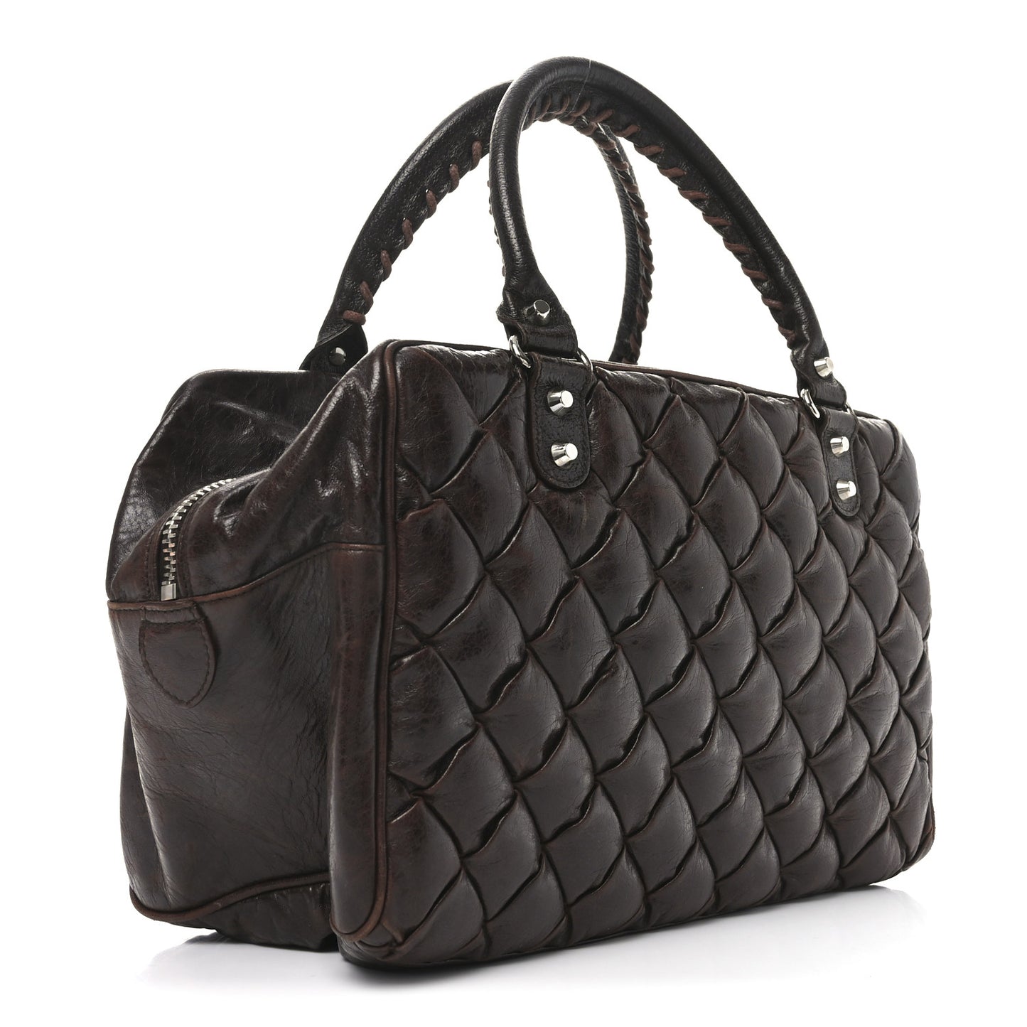 Chevre Quilted Matelasse MM Sienna
