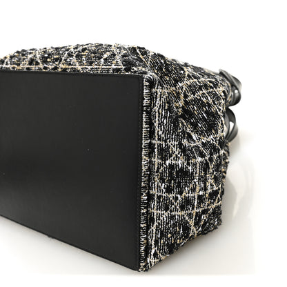 Christian Dior Calfskin Tweed Cannage Medium Toujours Black Gold White 10 of 10