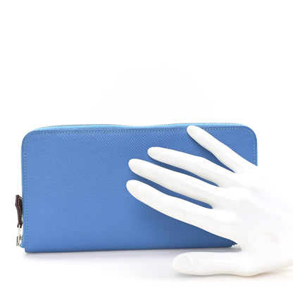 Hermes Epsom Silk'In Wallet Blue Izmir 2 of 9