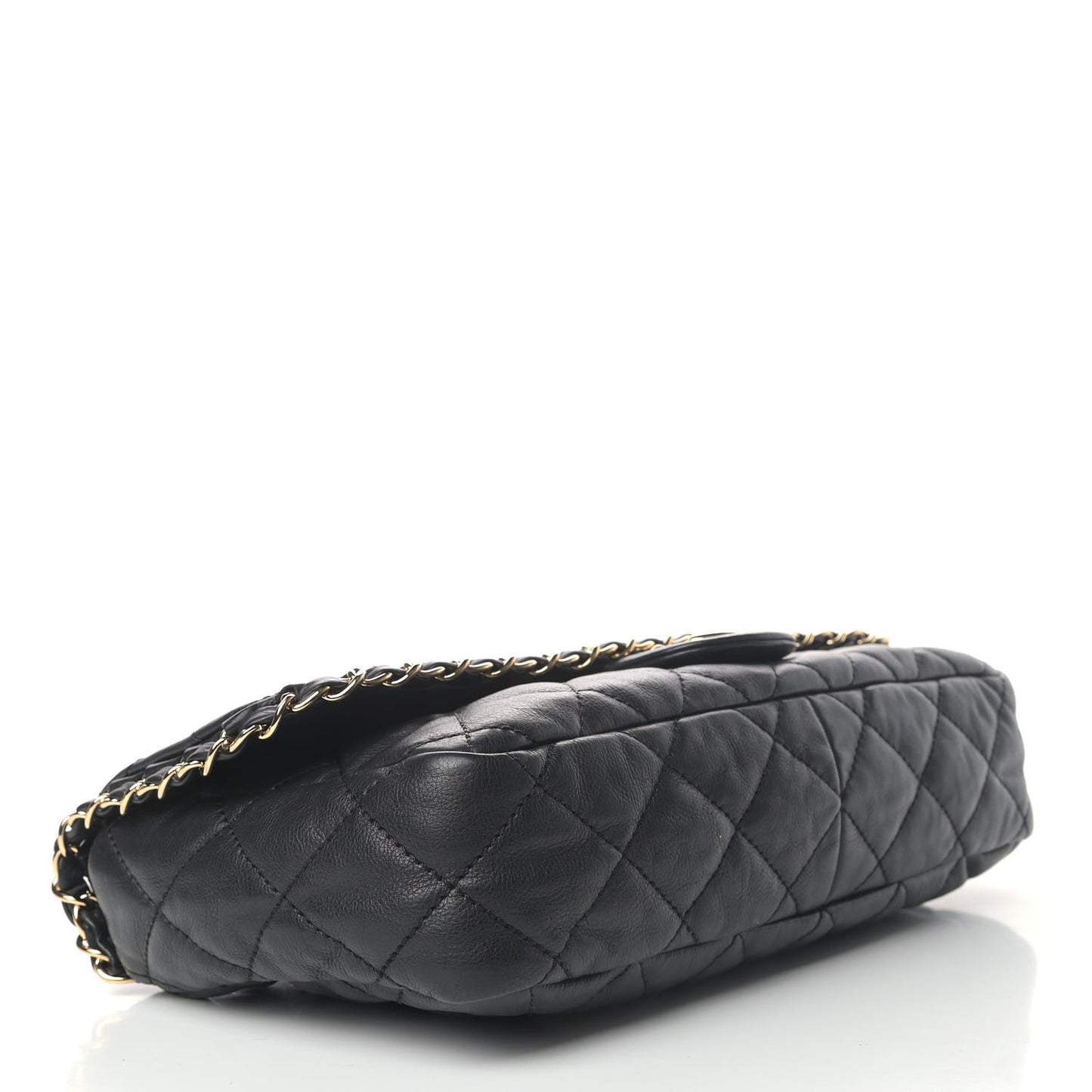 Calfskin Quilted Medium Chain Me Flap Black