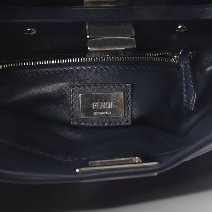 Fendi Nappa Mini Peekaboo Iconic Satchel Dark Blue 7 of 9