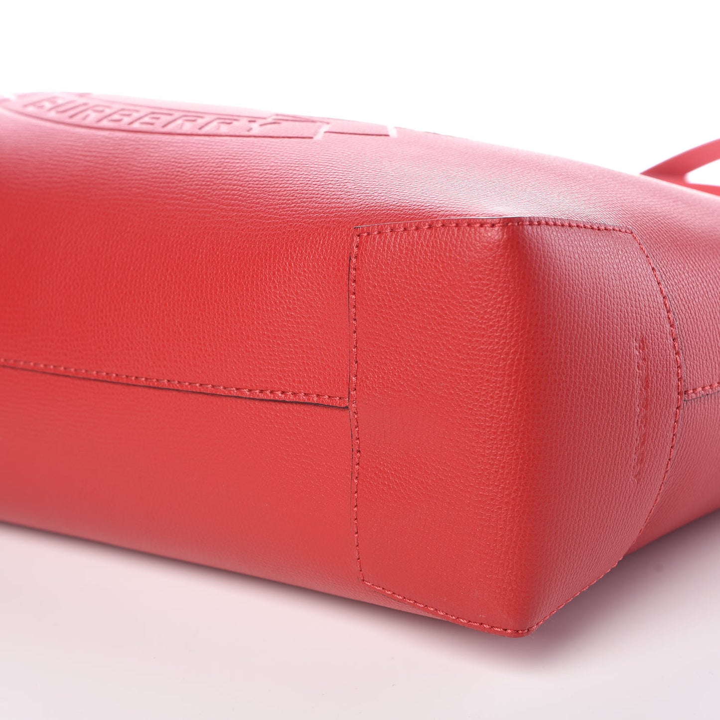 Calfskin Crest Embossed Small Tote Rust Red