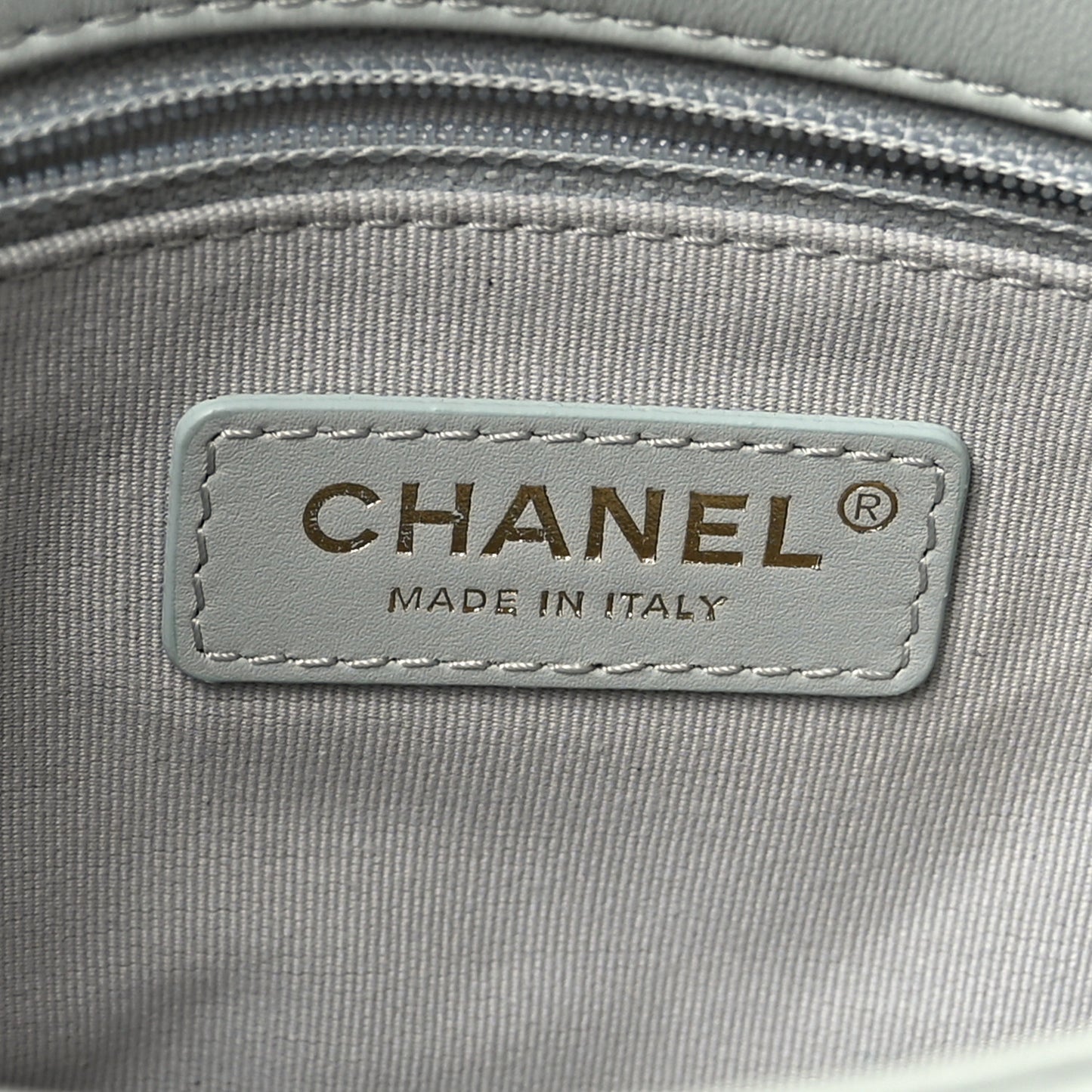 Lambskin Quilted Mini CC You Flap Light Grey