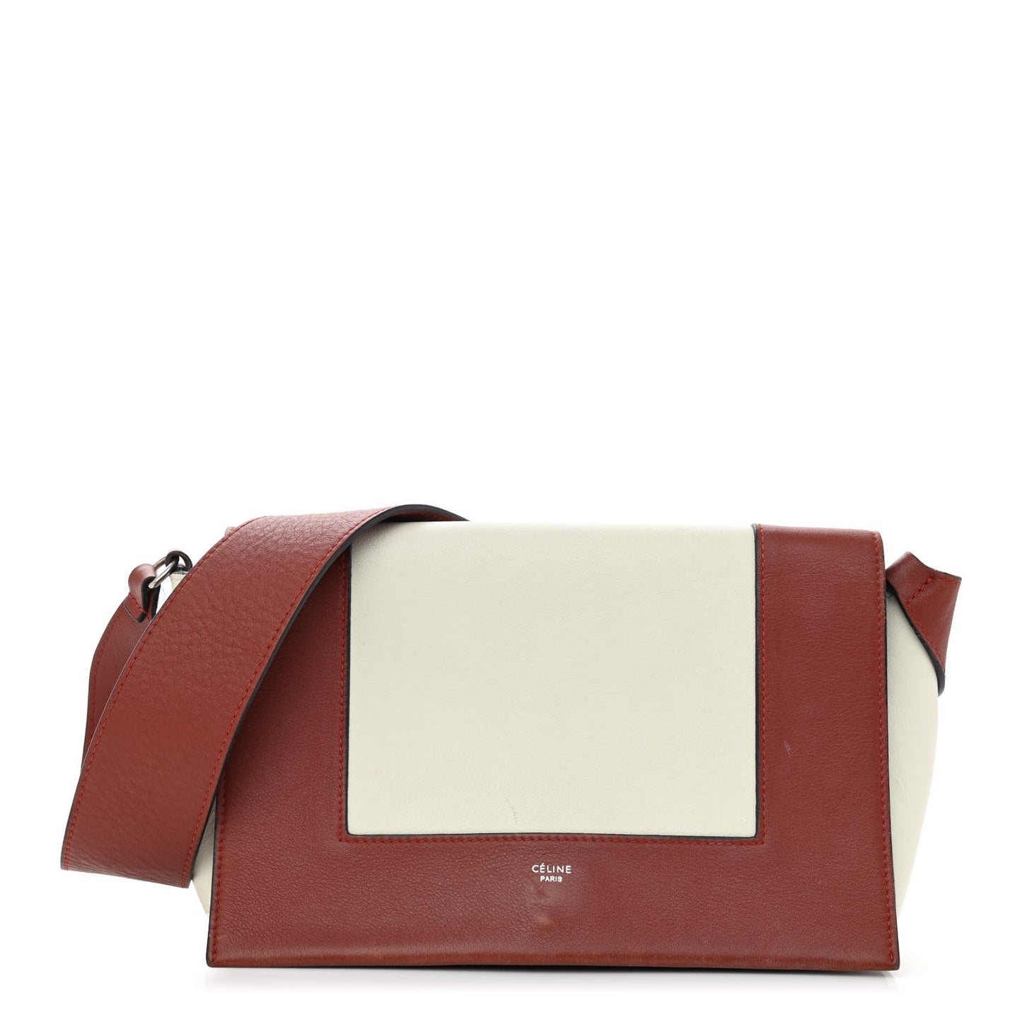 Shiny Smooth Calfskin Medium Frame Shoulder Bag Maple White