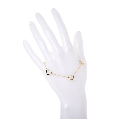 Tiffany 18K Yellow Gold Elsa Peretti 5 Open Heart Bracelet 2 of 4