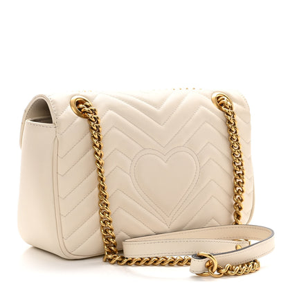 Gucci Calfskin Matelasse Small GG Marmont Shoulder Bag White 2 of 10