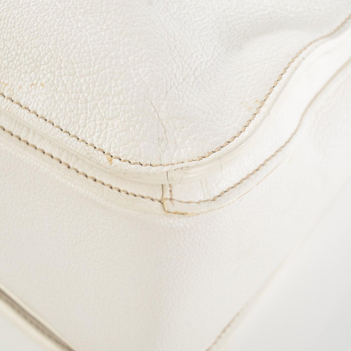 Goatskin Madras Top Handle Tote Bianco