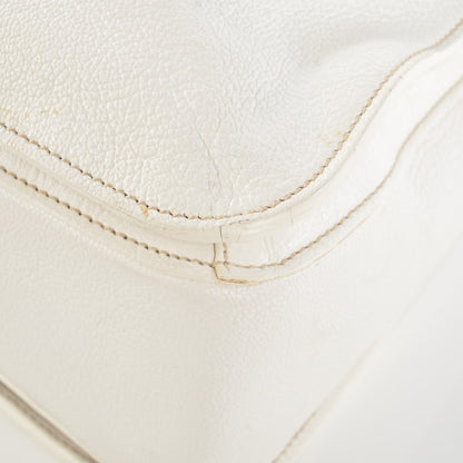 Miu Miu Goatskin Madras Top Handle Tote Bianco 10 of 22