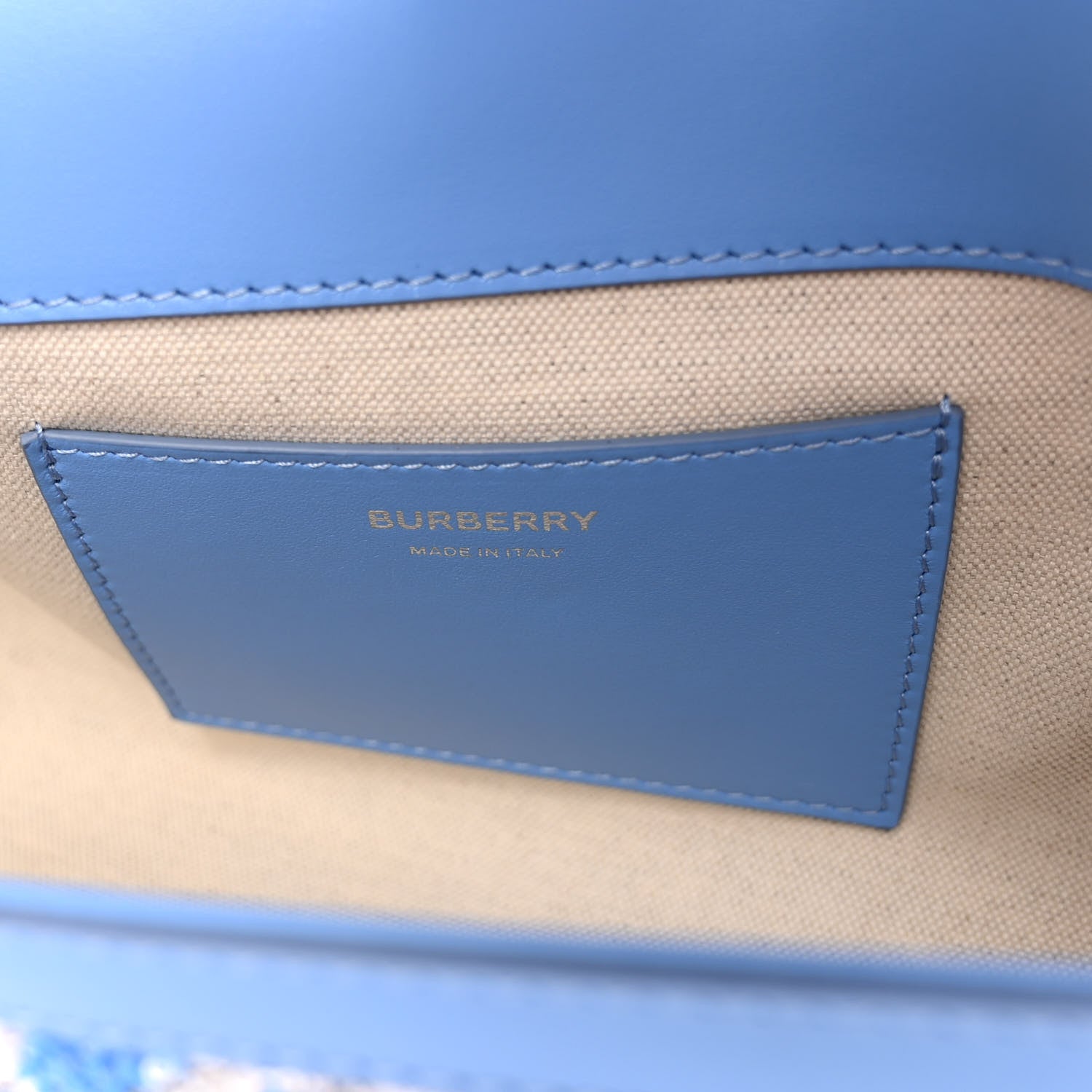 Burberry Yarn Sequin Embellished TB Small Note Top Handle Shoulder Bag Blue 6 of 9