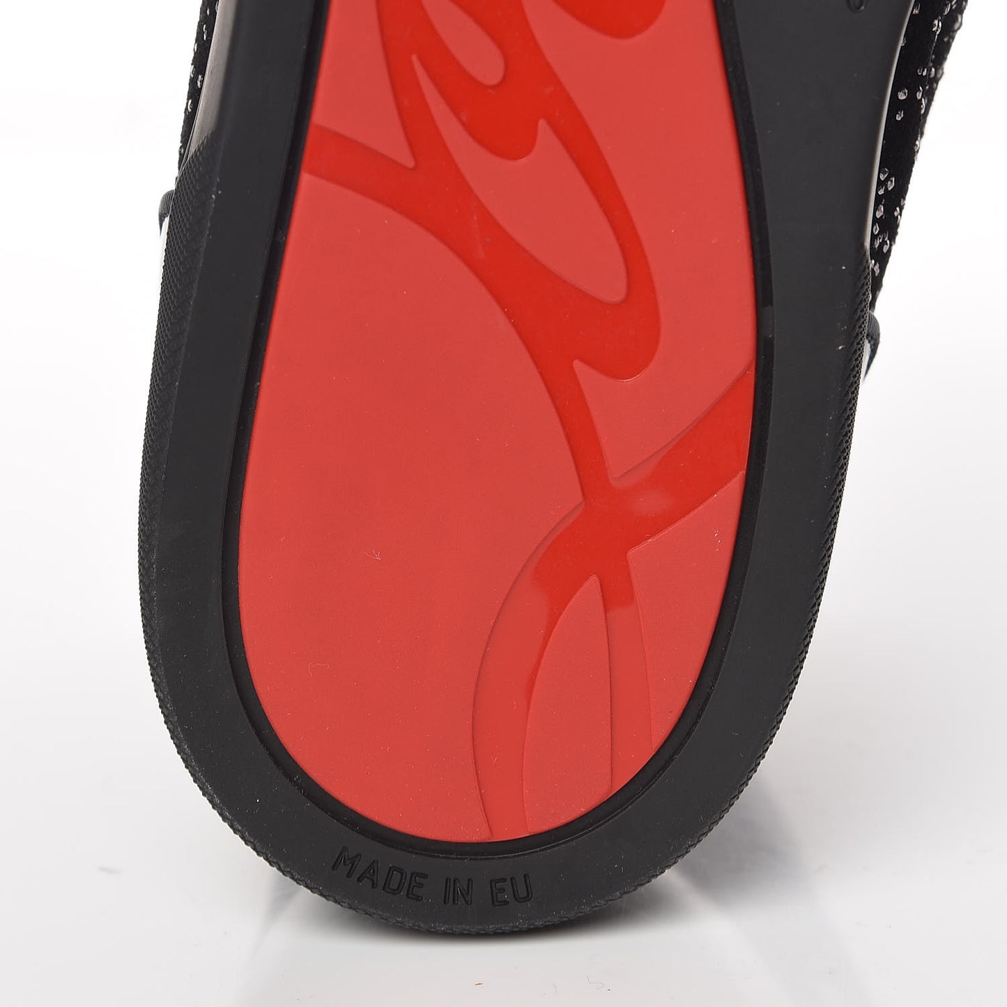Crystal Veau Velours Patent Calfskin Mens Louis Orlato Flat Sneakers 44.5 Black