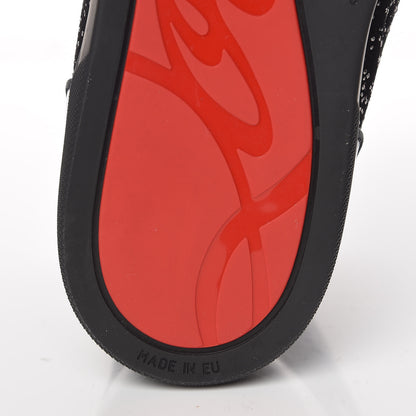 Christian Louboutin Crystal Veau Velours Patent Calfskin Mens Louis Orlato Flat Sneakers 44.5 Black 8 of 8