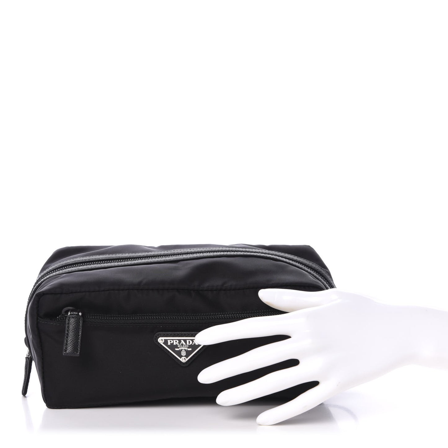 Nylon Saffiano Toiletry Case Black