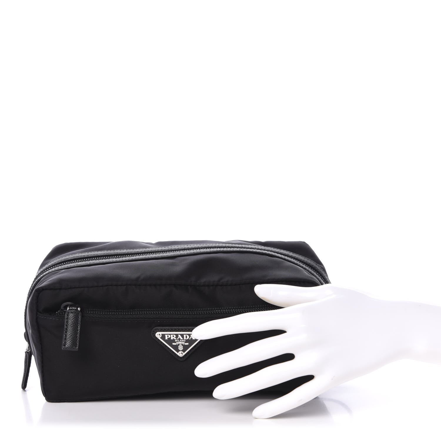 Prada Nylon Saffiano Toiletry Case Black 2 of 9