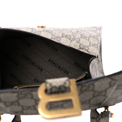 Balenciaga X GUCCI GG Supreme Monogram Small Hourglass Top Handle Bag Beige Ebony 5 of 9