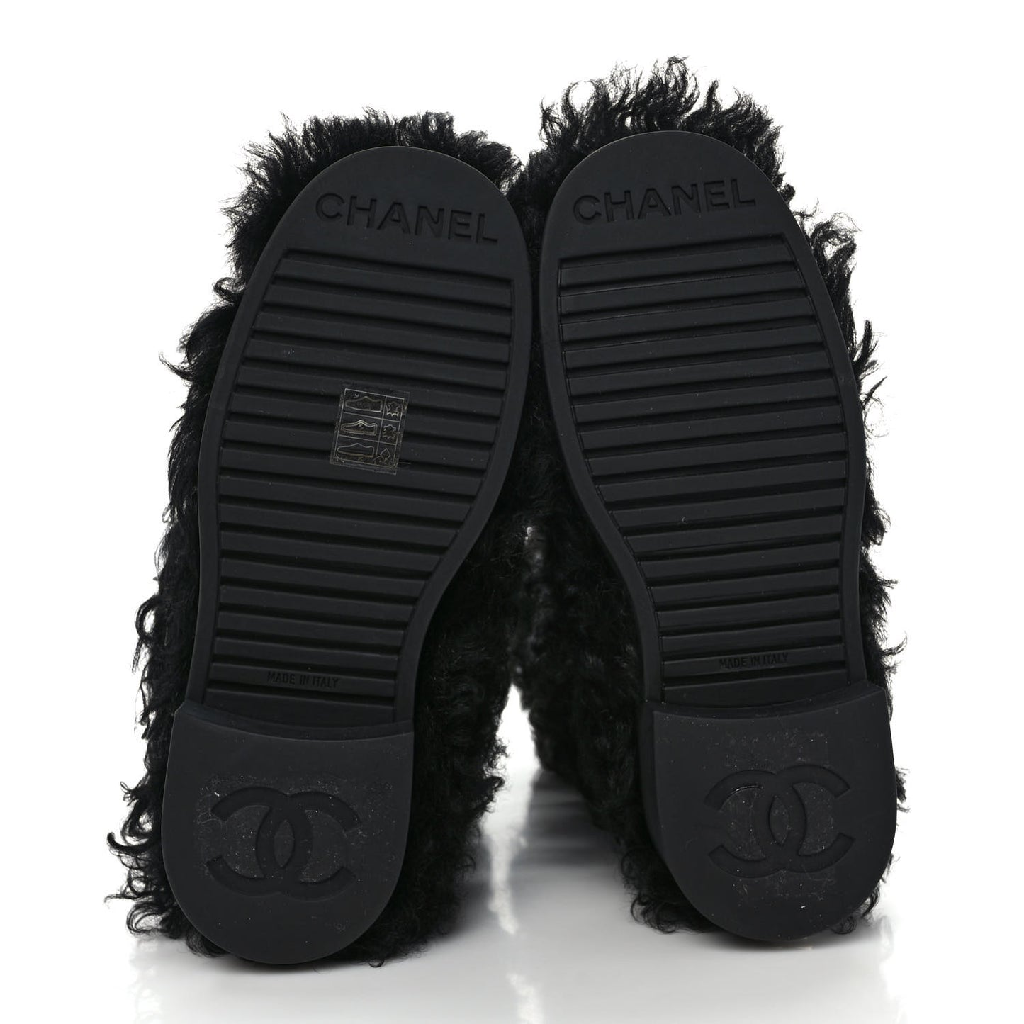 Shearling Sheepskin High Boots 36 Black