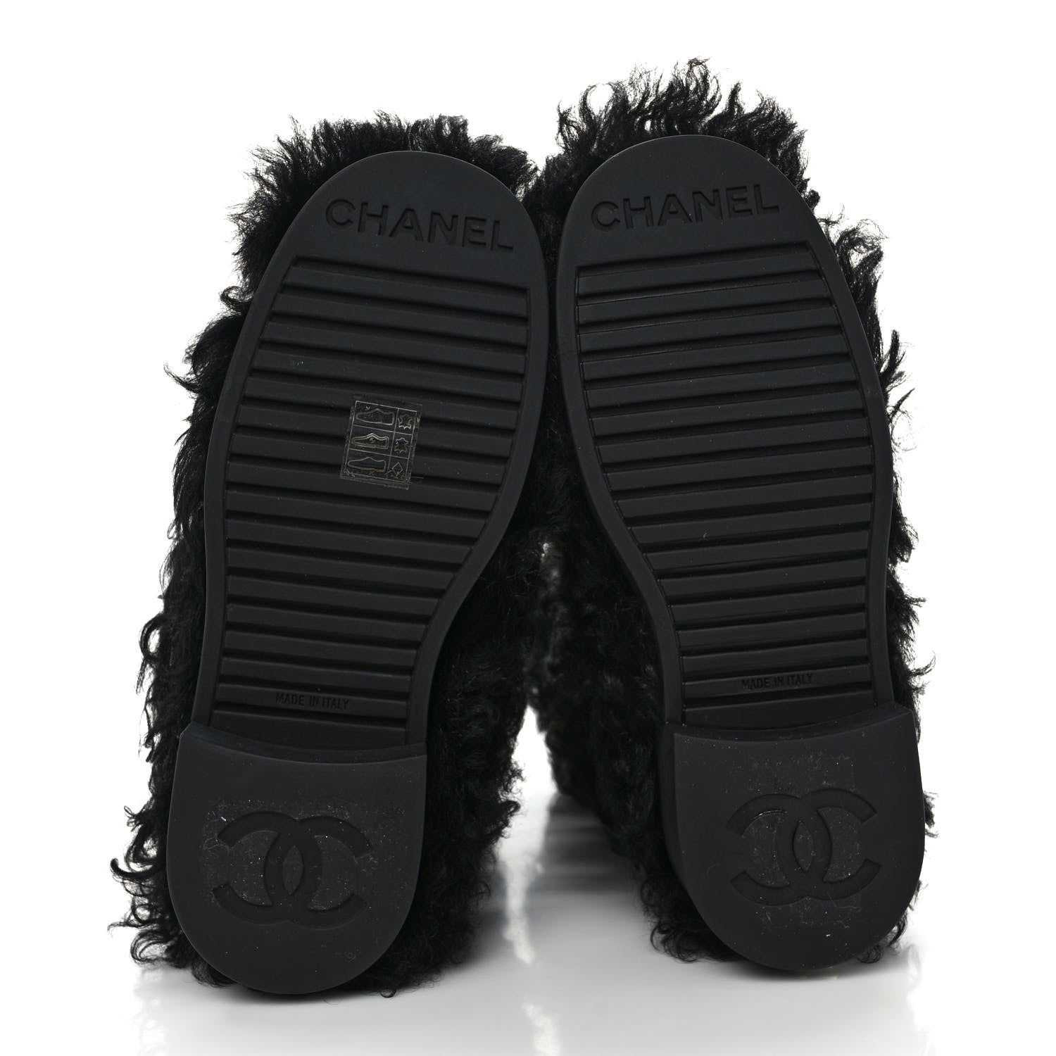 Chanel Shearling Sheepskin High Boots 36 Black 5 of 7