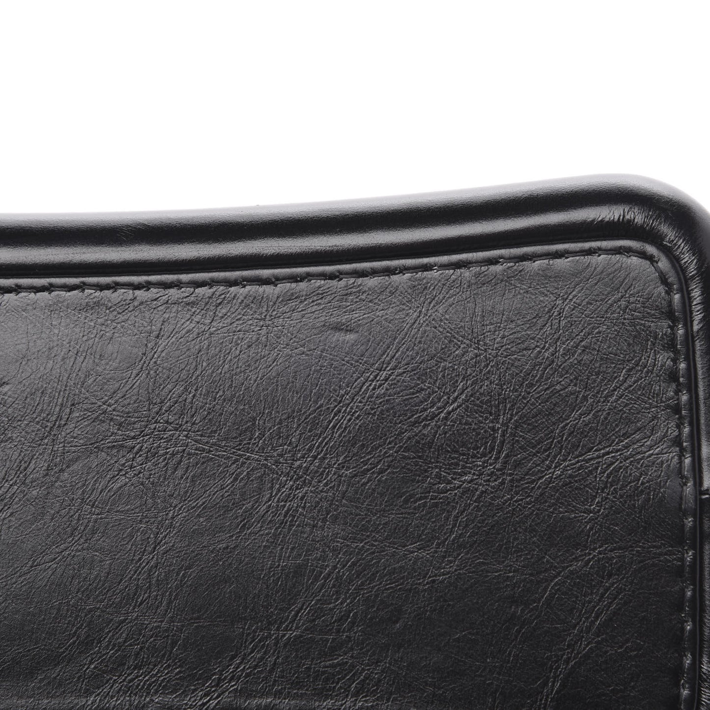Aged Calfskin Quilted Gabrielle Backpack Black White
